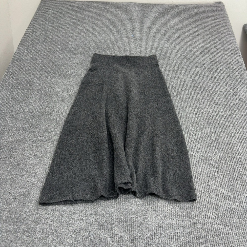 Uniqlo Skirt Womens S Gray Wool Blend Knit Midi Casual Minimalist Style